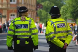 Police officers on guard