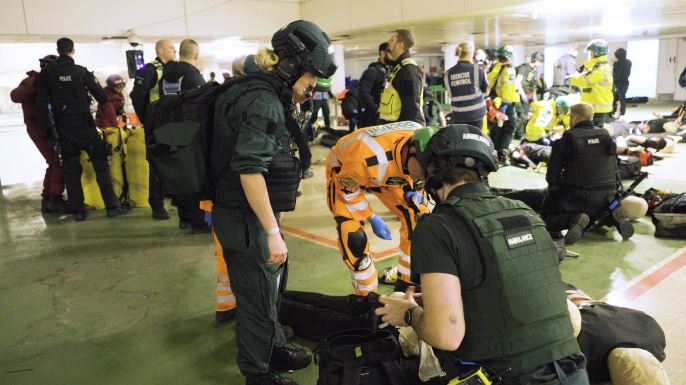 Emergency services in London test response to a terrorist attack
